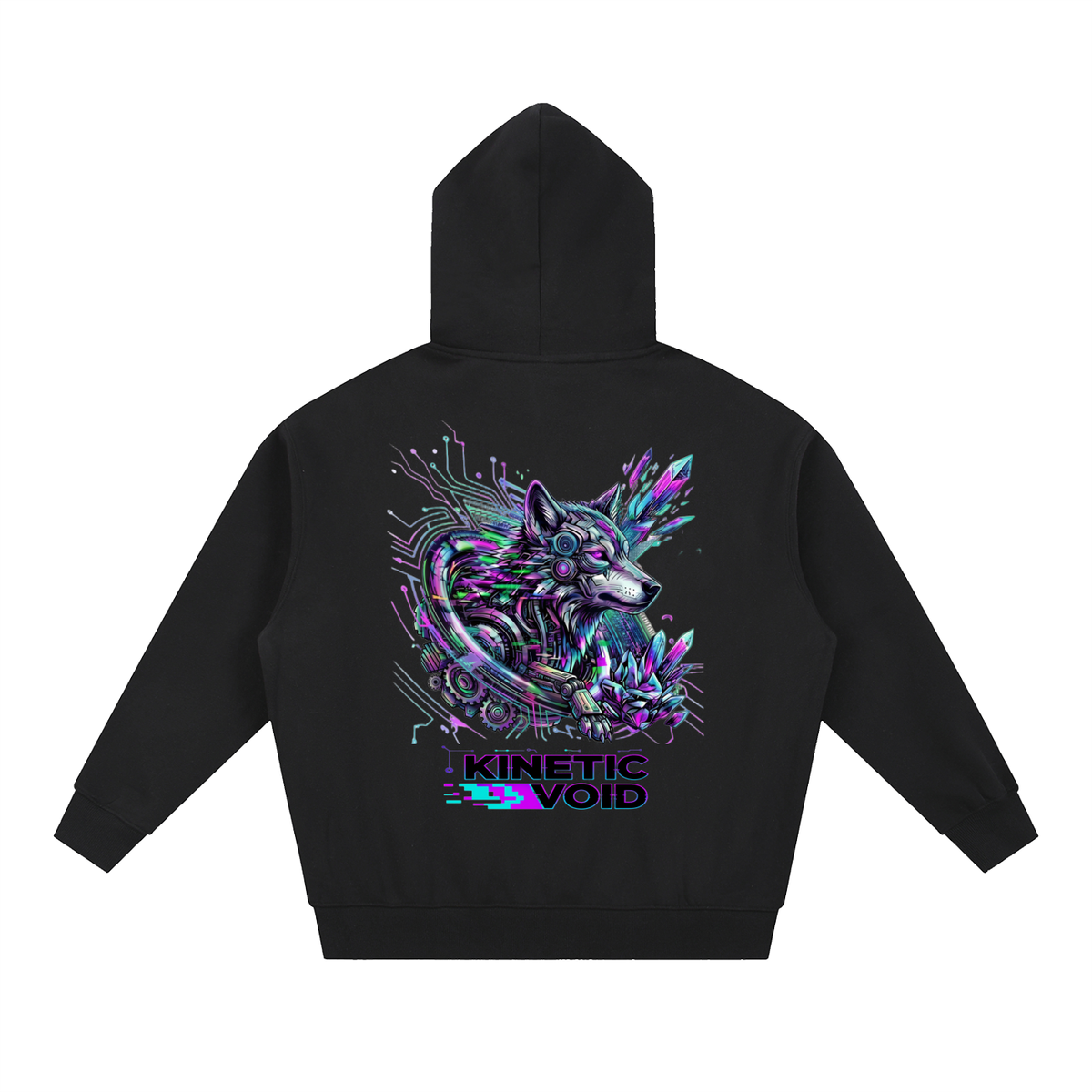 Cyber Wolf Fleece Hoodie